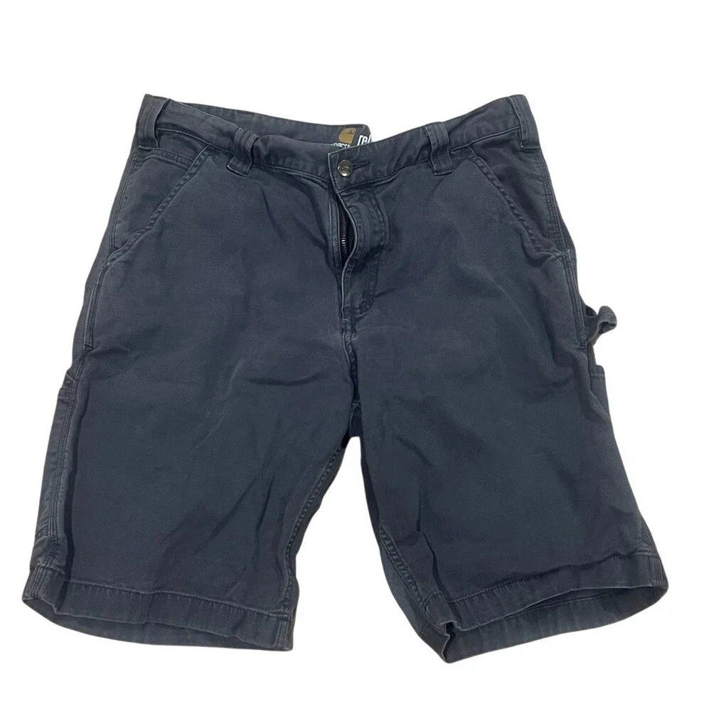 Carhartt Men's Utility Carpenter Work Shorts Navy Blue Relaxed Fit Size 38